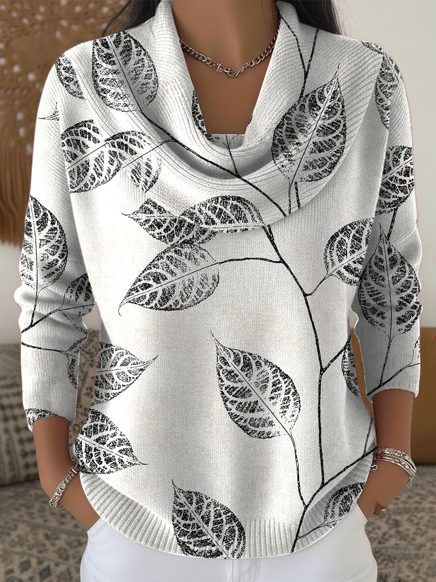 Ženy vintage abstraktní list umění lopatka krku top