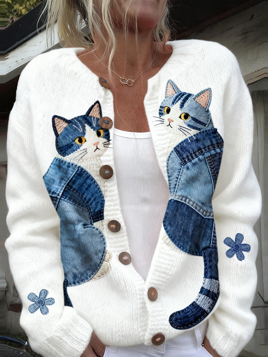 Dámské vánoční kardigán pro zvířecí tisk