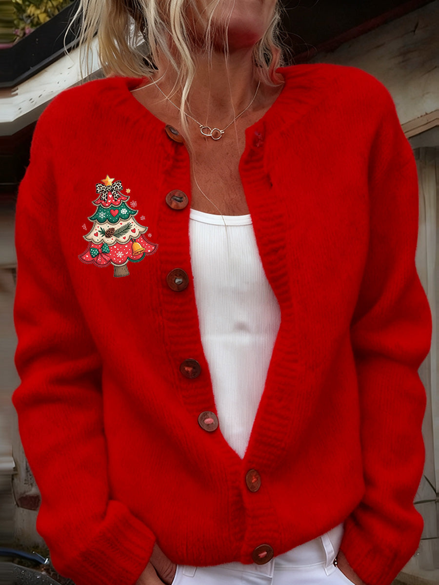Dámské vánoční kardigán pro zvířecí tisk