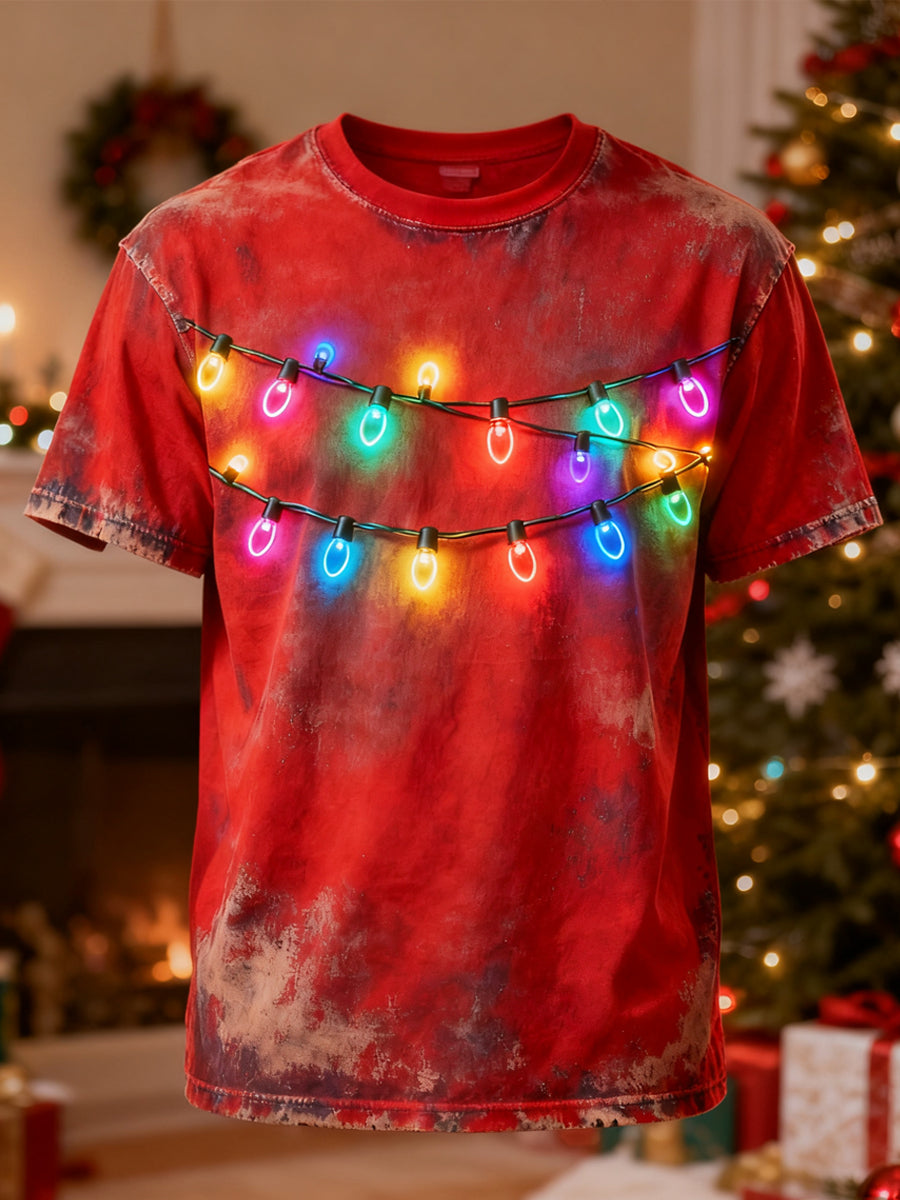 Vánoční neon string casual tshirt