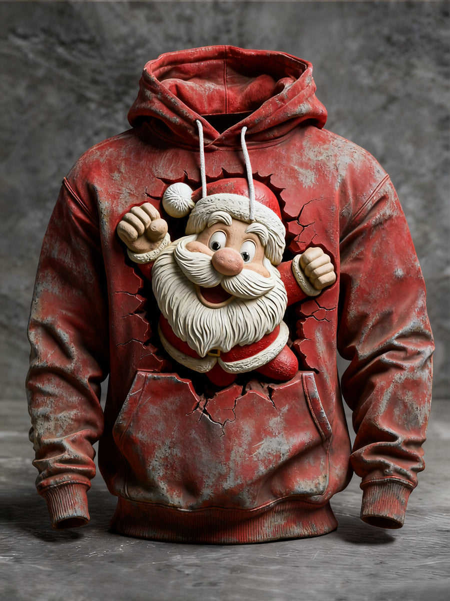Vánoční zábava santa claus casual hoodie
