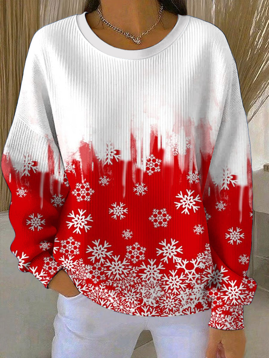 Dámské vánoční gradient sněhová vločka neformální mikina