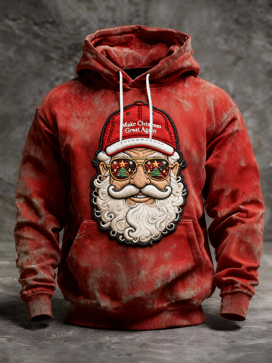 Retro christmas fun santa casual hoodie