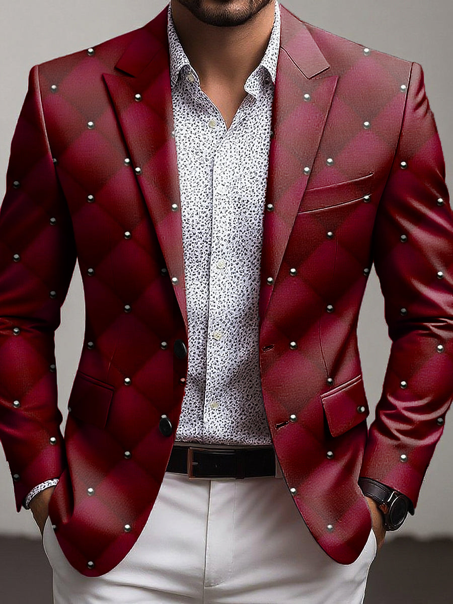 Pánské vánoční červené vintage oblek