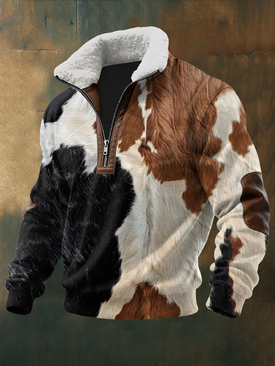 Retro západní texturu vzor tištěné příležitostné mikina