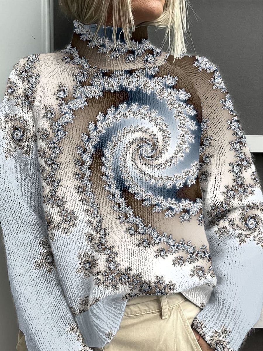 Dámské květinové elegantní svetr