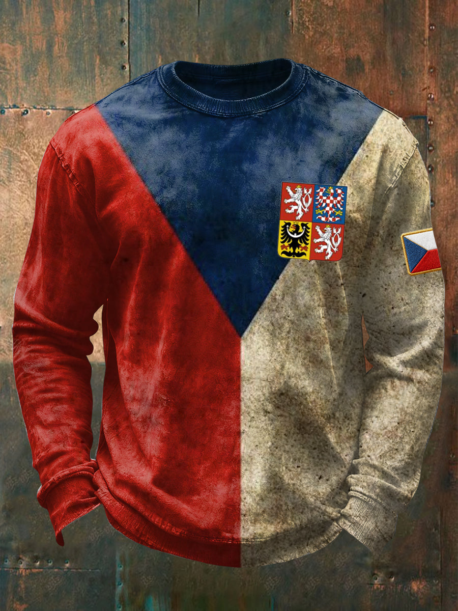 Ročníkumyté české vlajky casual crewneck sweatshirt
