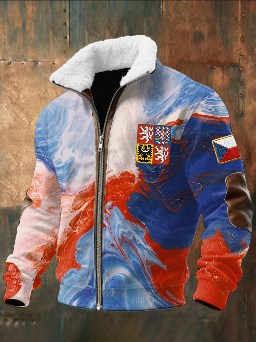 Retro abstraktní textura český znak zips bunda