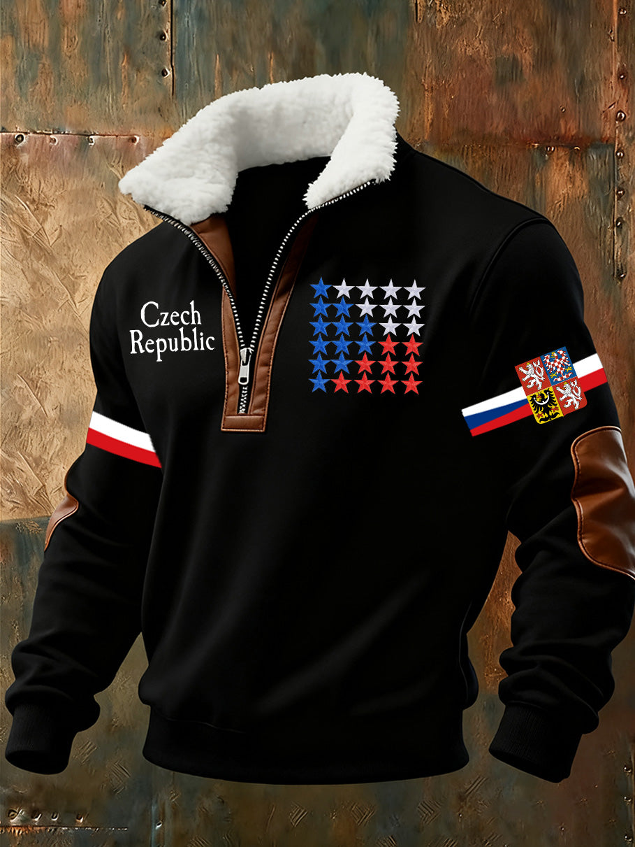 Pánské české tiskové stojany golier comfort sweatshirt