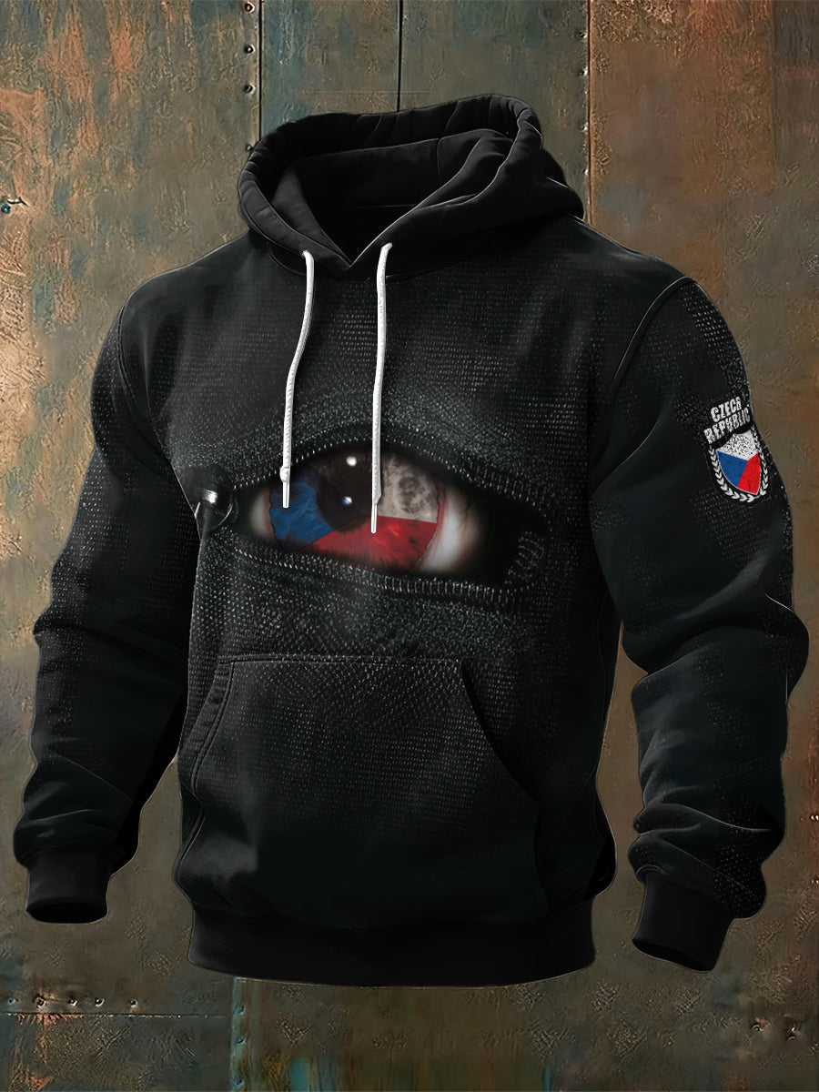 Pánská česká vlajka black sweatshirt