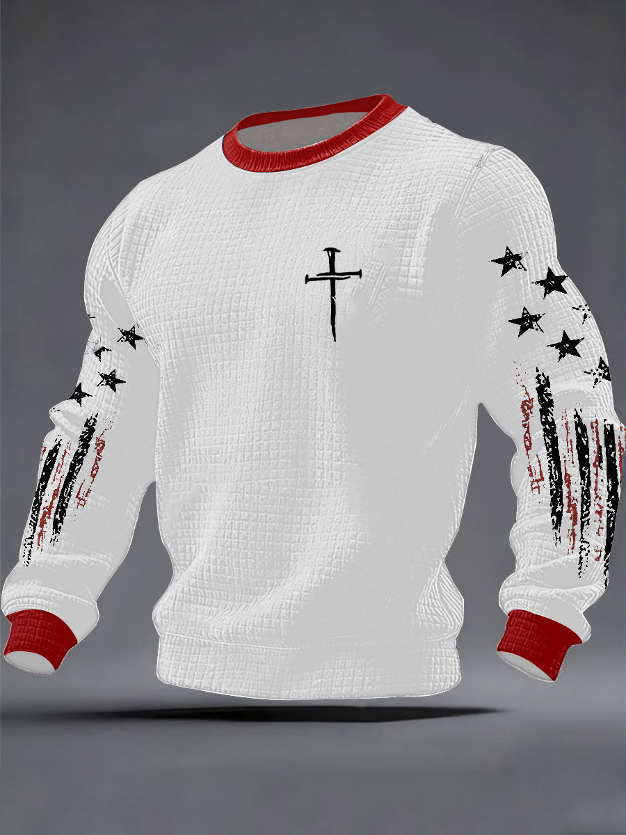 Pánské víra křížový košík bavlněná mikina