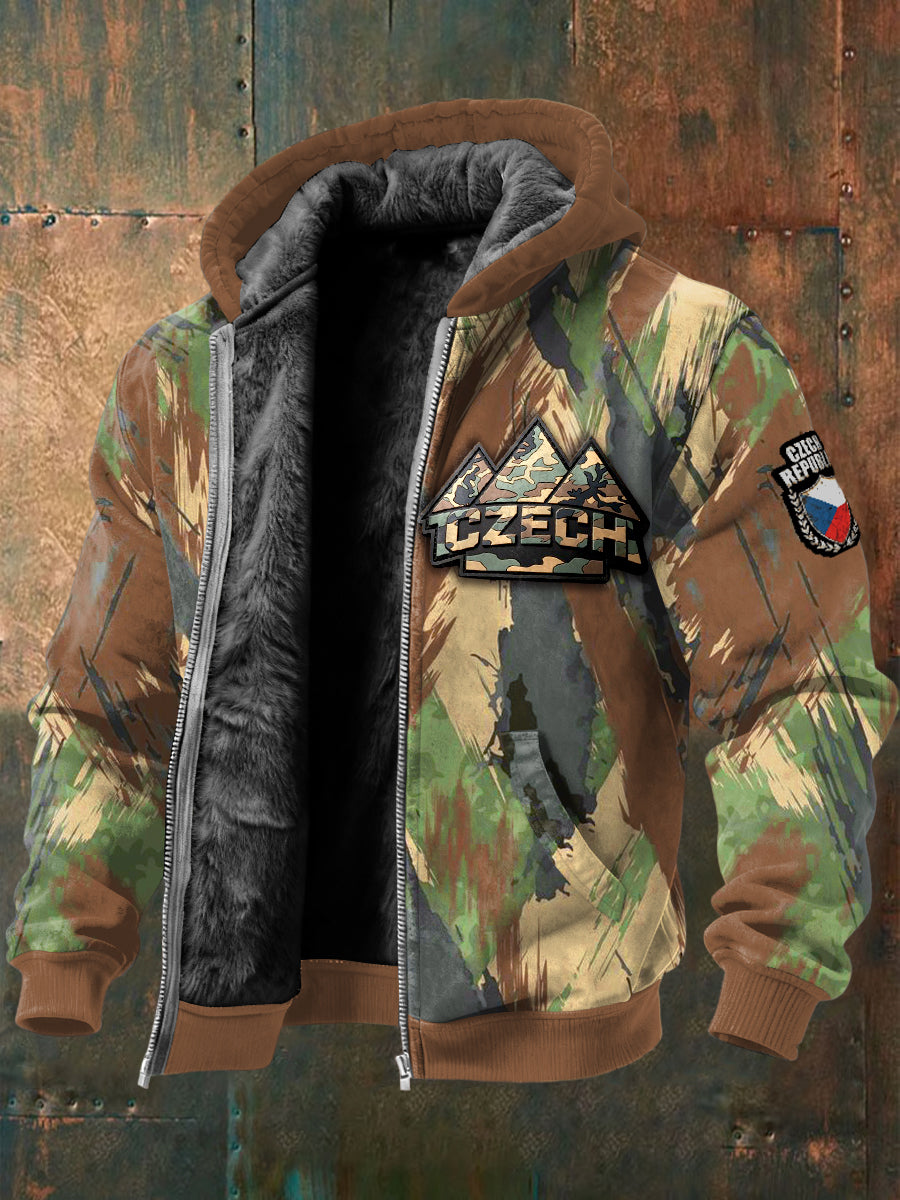 Pánské české vlajky design fleecelemované maskovací bundy