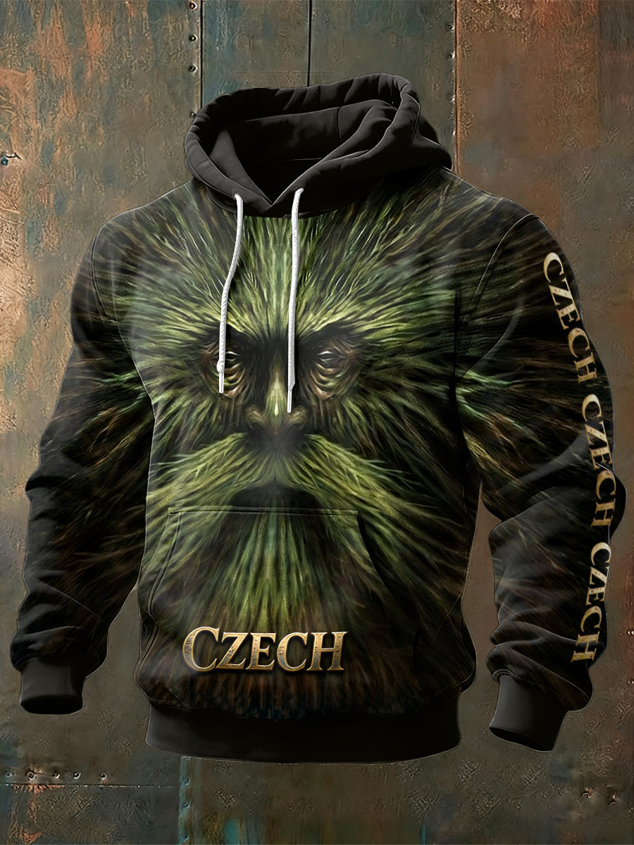 Pánské czech character print hooded sweatshirt