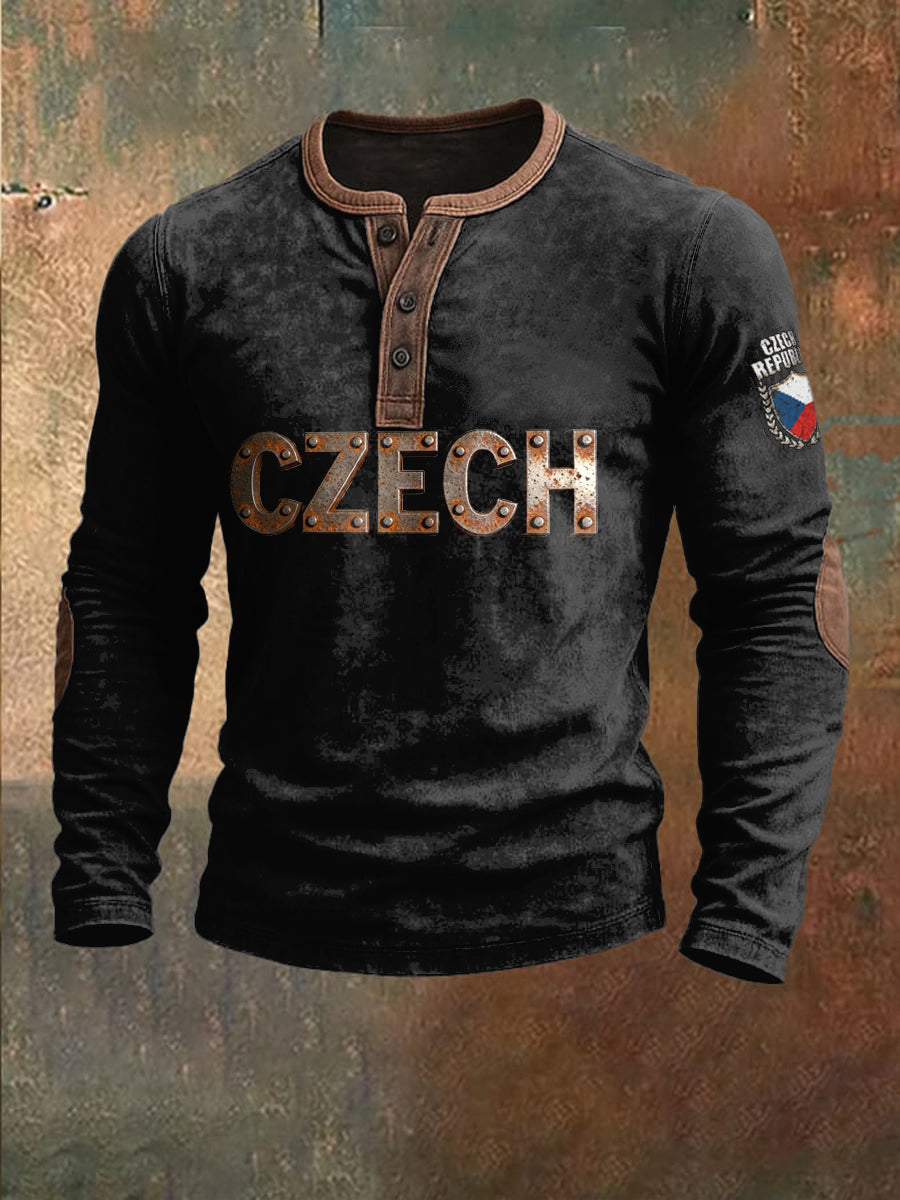 Pánské české scénáře tisk patchwork sweatshirt