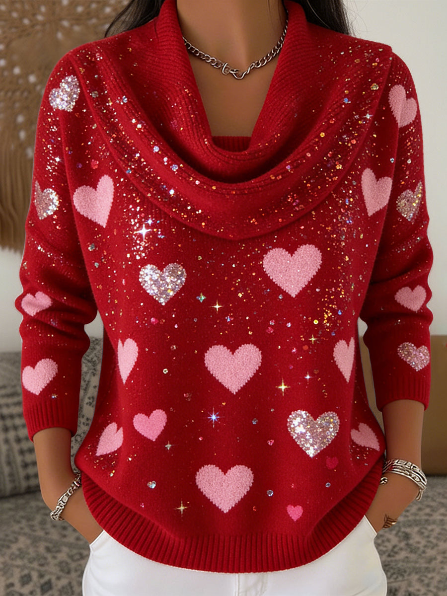 Dámy valentines day vintage heartprint offshoulder blúzka