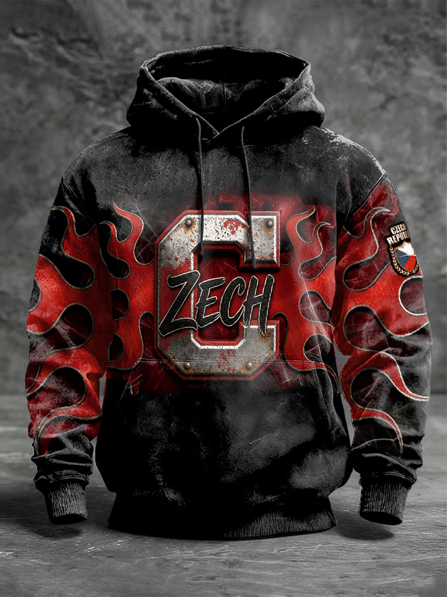 Pánské české počáteční "c" design print vintage sweatshirt