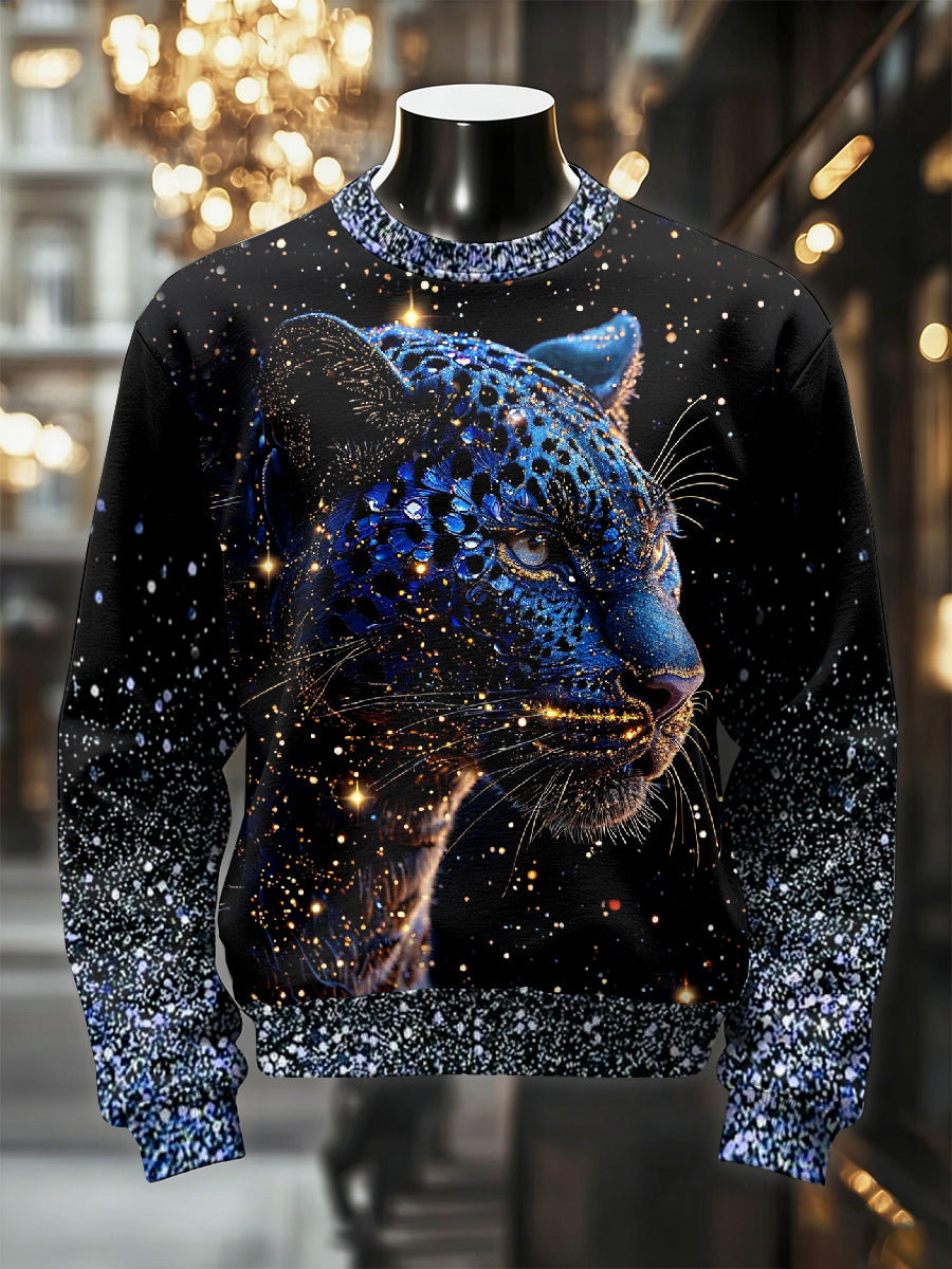 Pánské retro luxusní tygří tigru tisk denní mikina