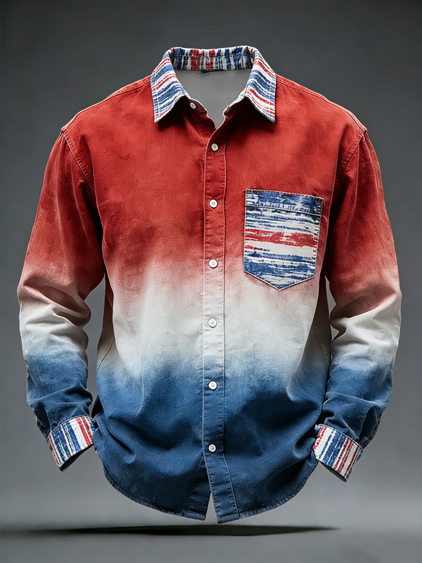 Retro v českém stylu barevně zablokované pruhované patchworkové košile