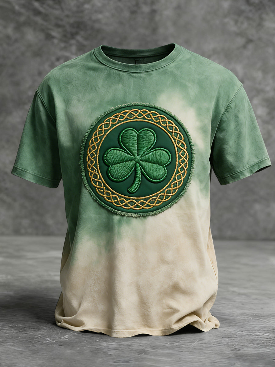 Retro st patricks day shamrock casual tshirt