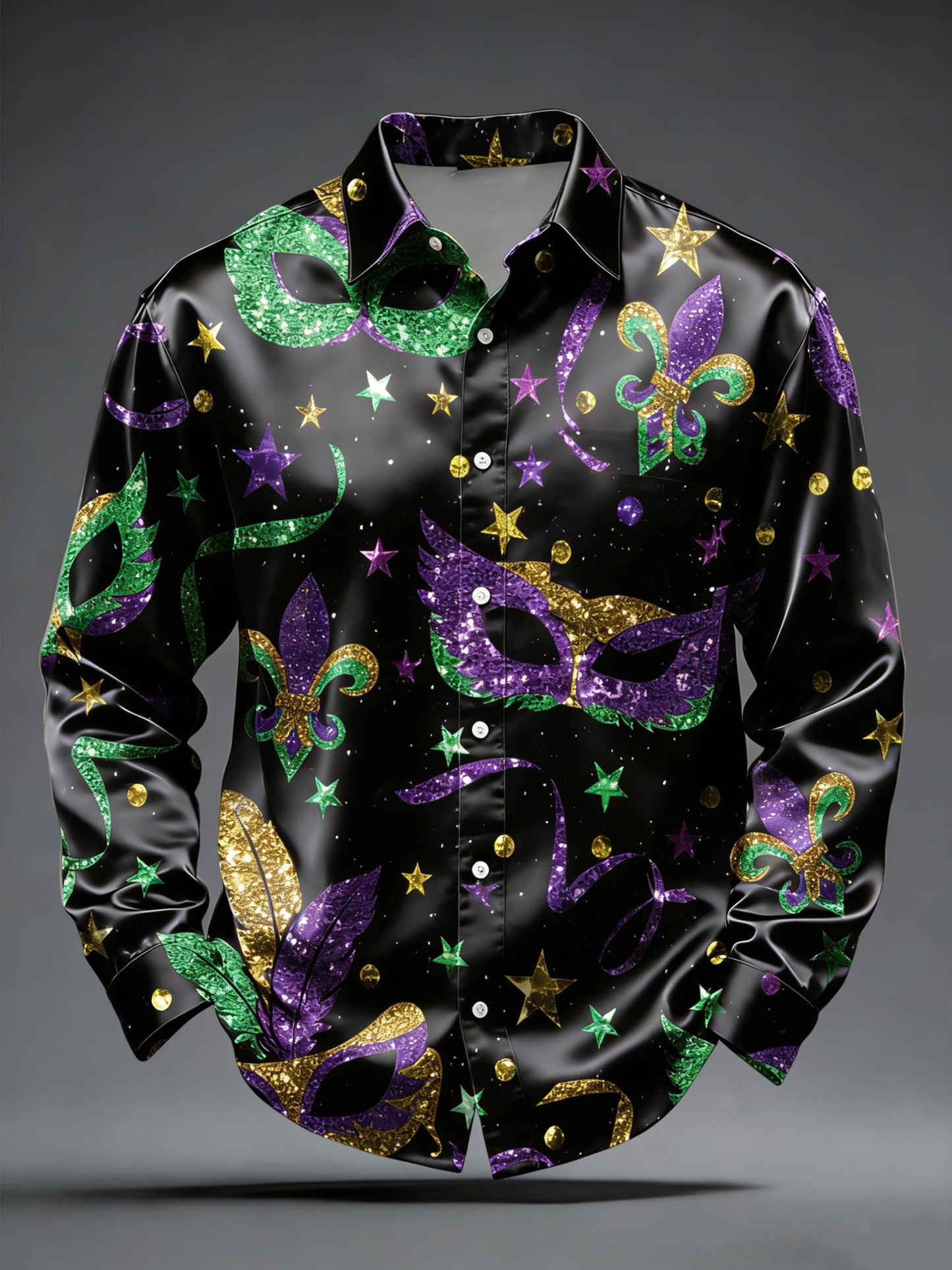 Retro karneval maska shimmering casual košile