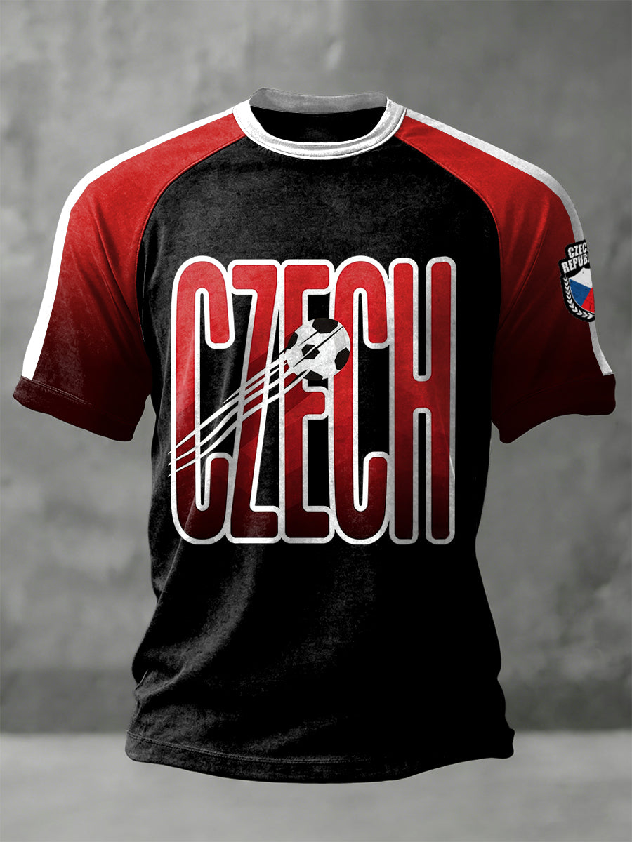 Černá a červená tshirt s krátkými rukávy