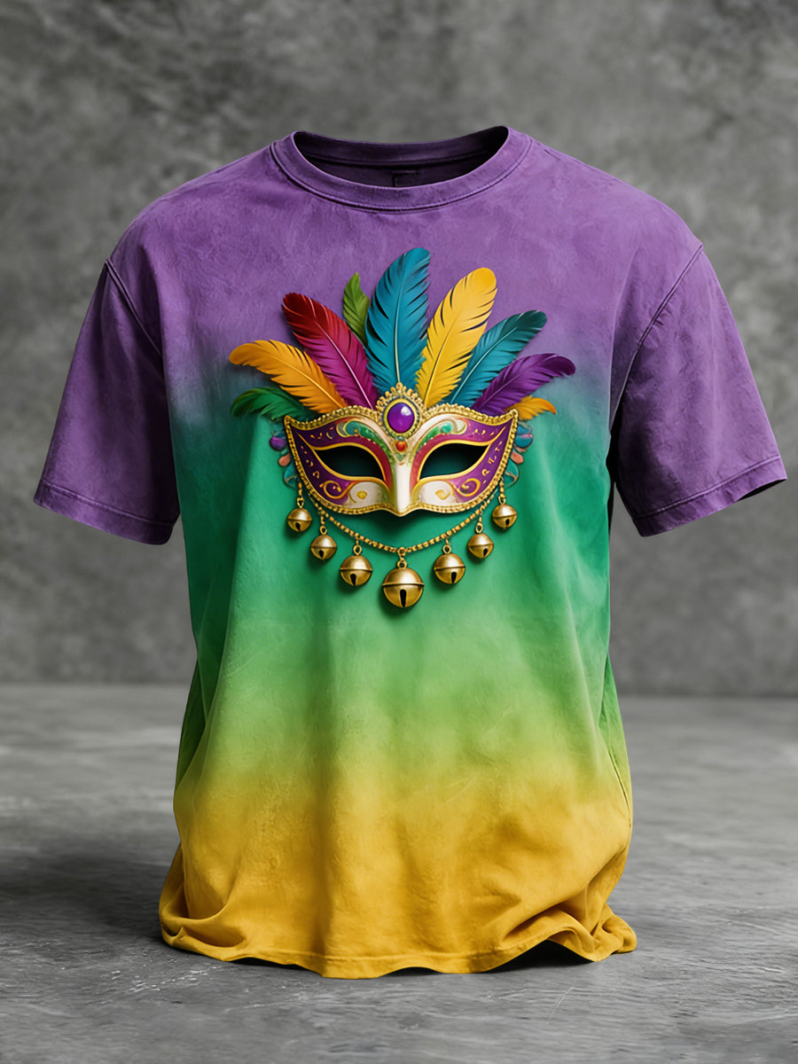 Retro karneval maska gradient casual tshirt