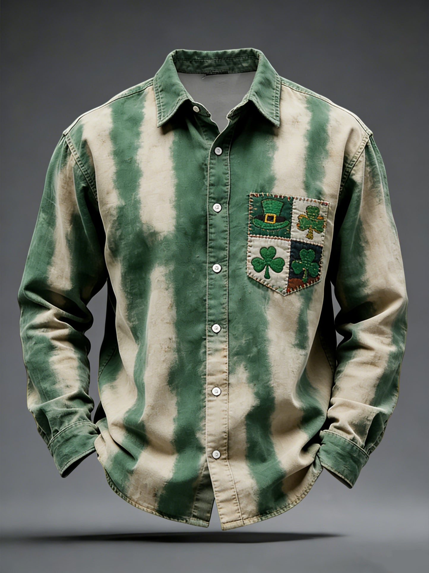 Retro st patricks day tiebarvy pruhované denní košile