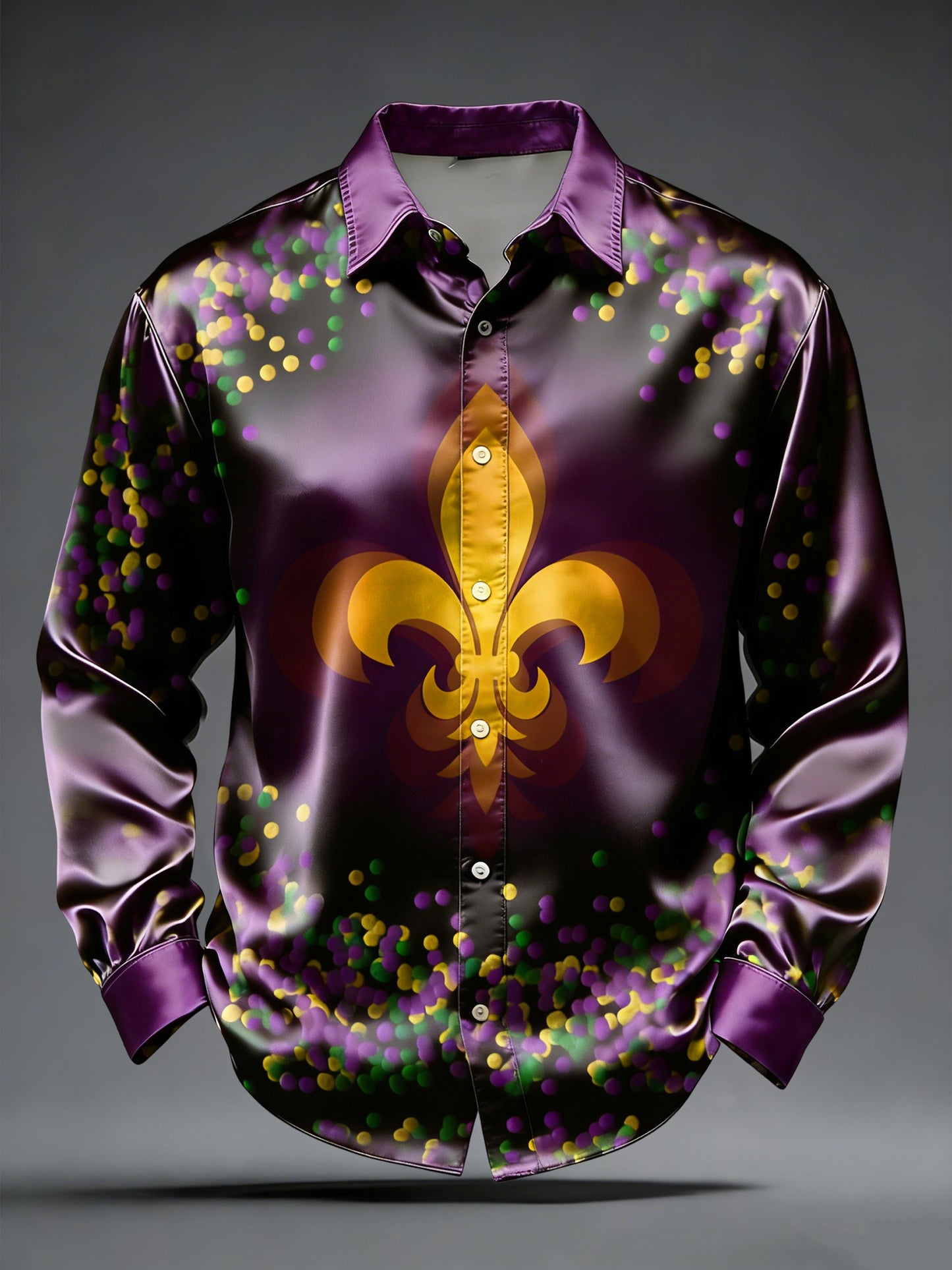 Retro karneval lily gradient art saténové košile