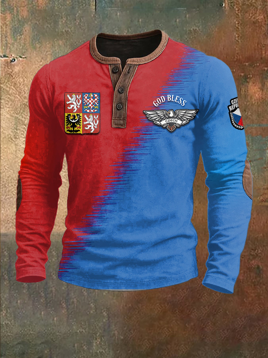 Pánská červená a modrá mikina