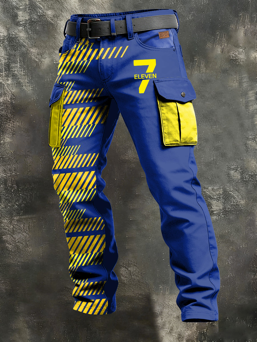 Pánské retro dovolená obchodní umění tisk neformální pracovní kalhoty