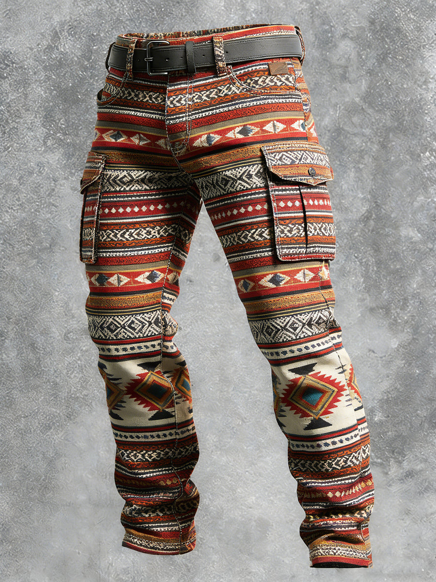 Pánské retro dovolená obchodní umění tisk neformální pracovní kalhoty