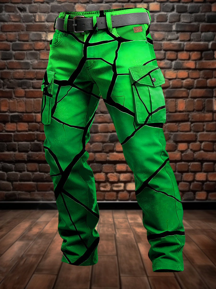 Pánské retro dovolená obchodní umění tisk neformální pracovní kalhoty