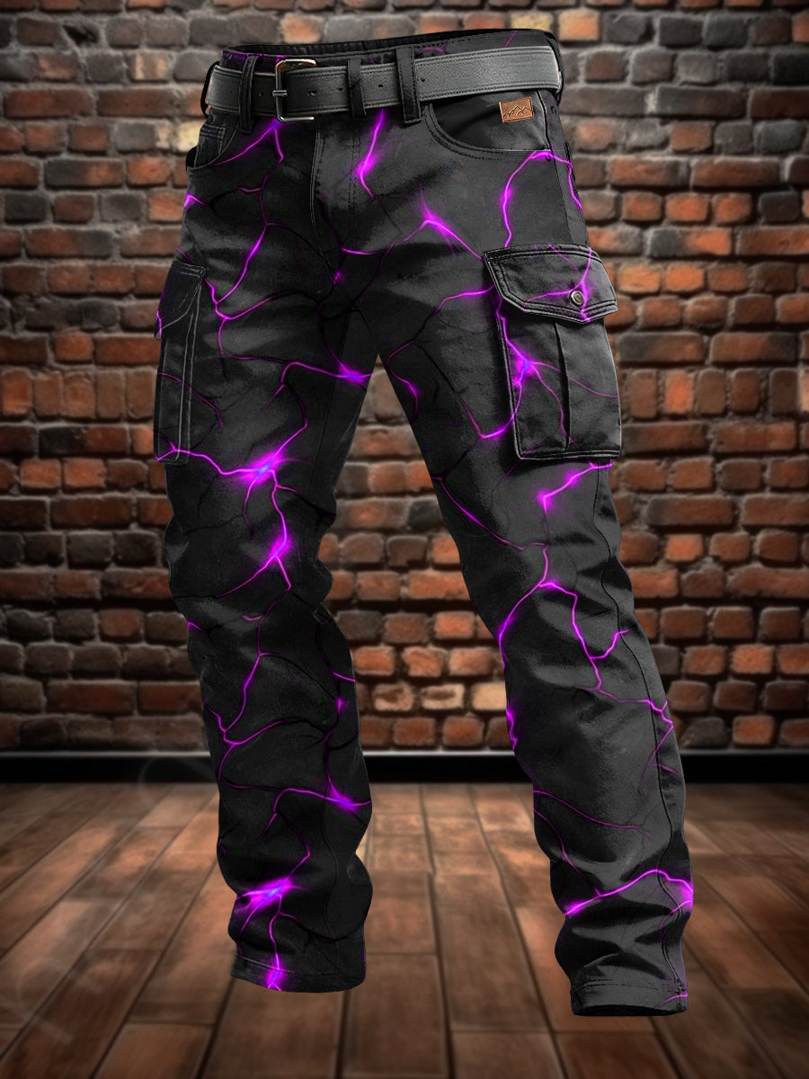 Pánské retro dovolená obchodní umění tisk neformální pracovní kalhoty