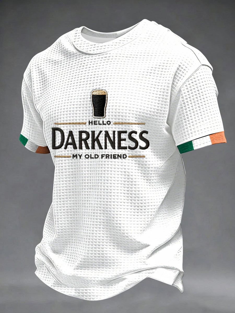 Pánské zdravím tma můj starý přítel vafle krátké rukávy tshirt