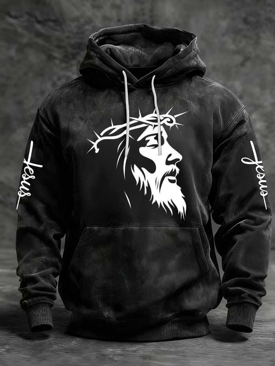 Mikina s kapucinou s tištěným tištěním