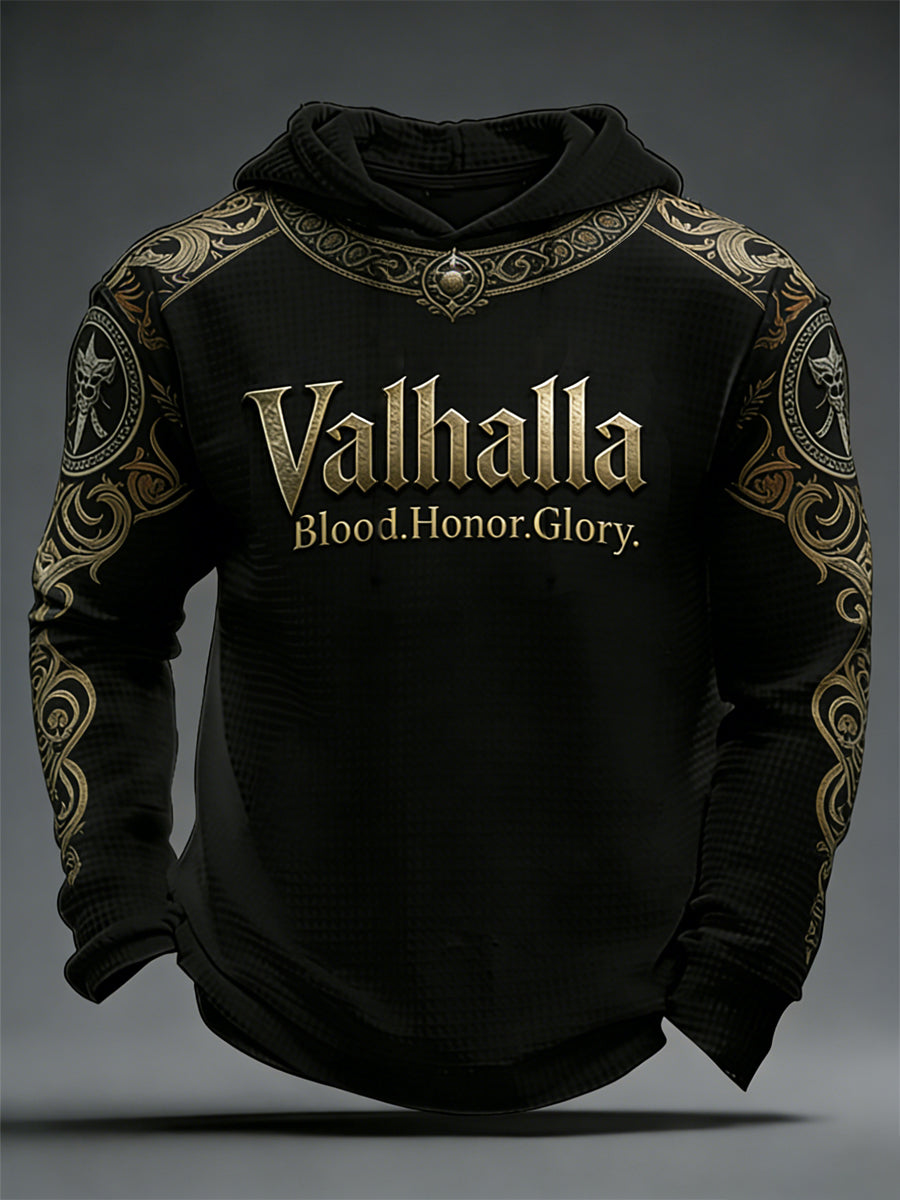 Pánské valhalla vafle mikina ve vikingském stylu