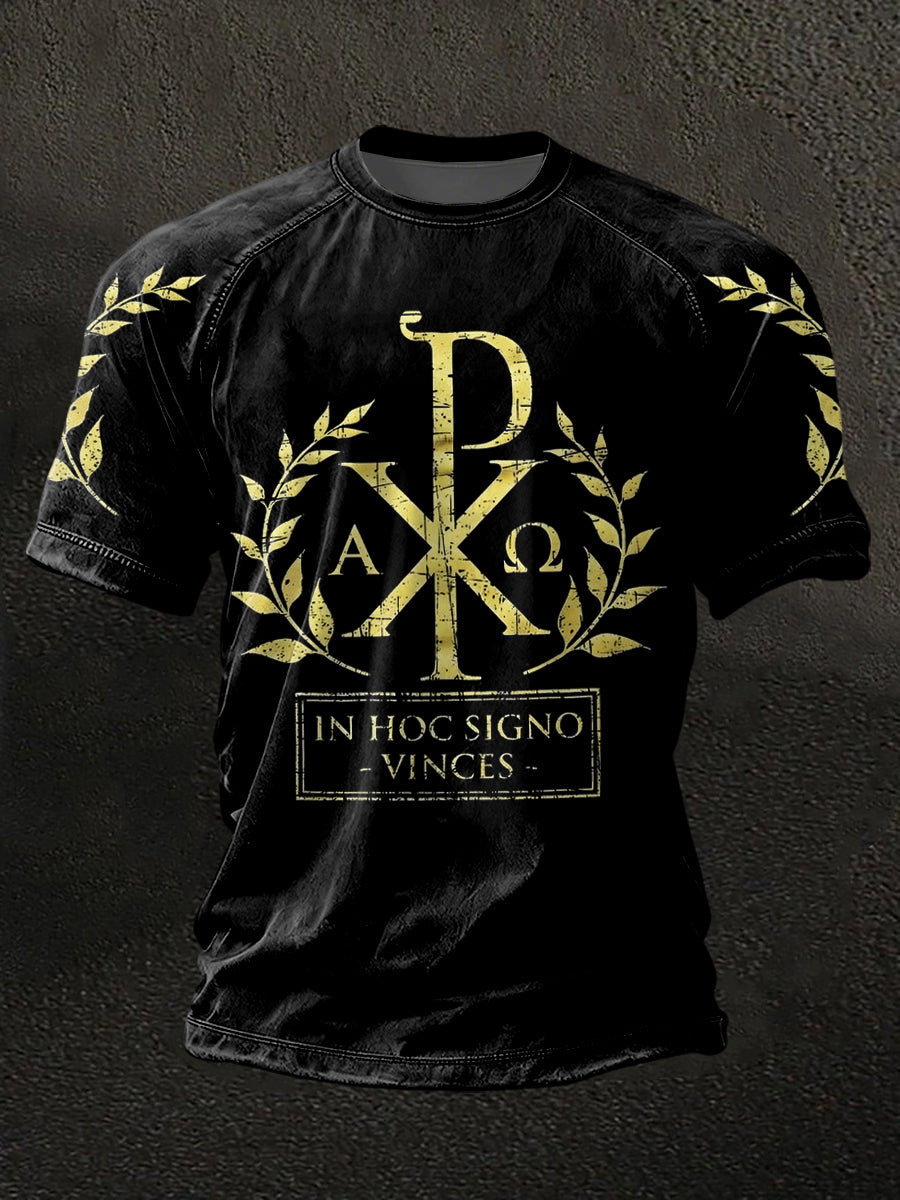 Pánské víra tisk krátké rukávy tshirt