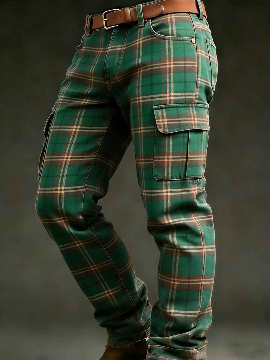 Pánské retro dovolená obchodní umění tisk neformální pracovní kalhoty