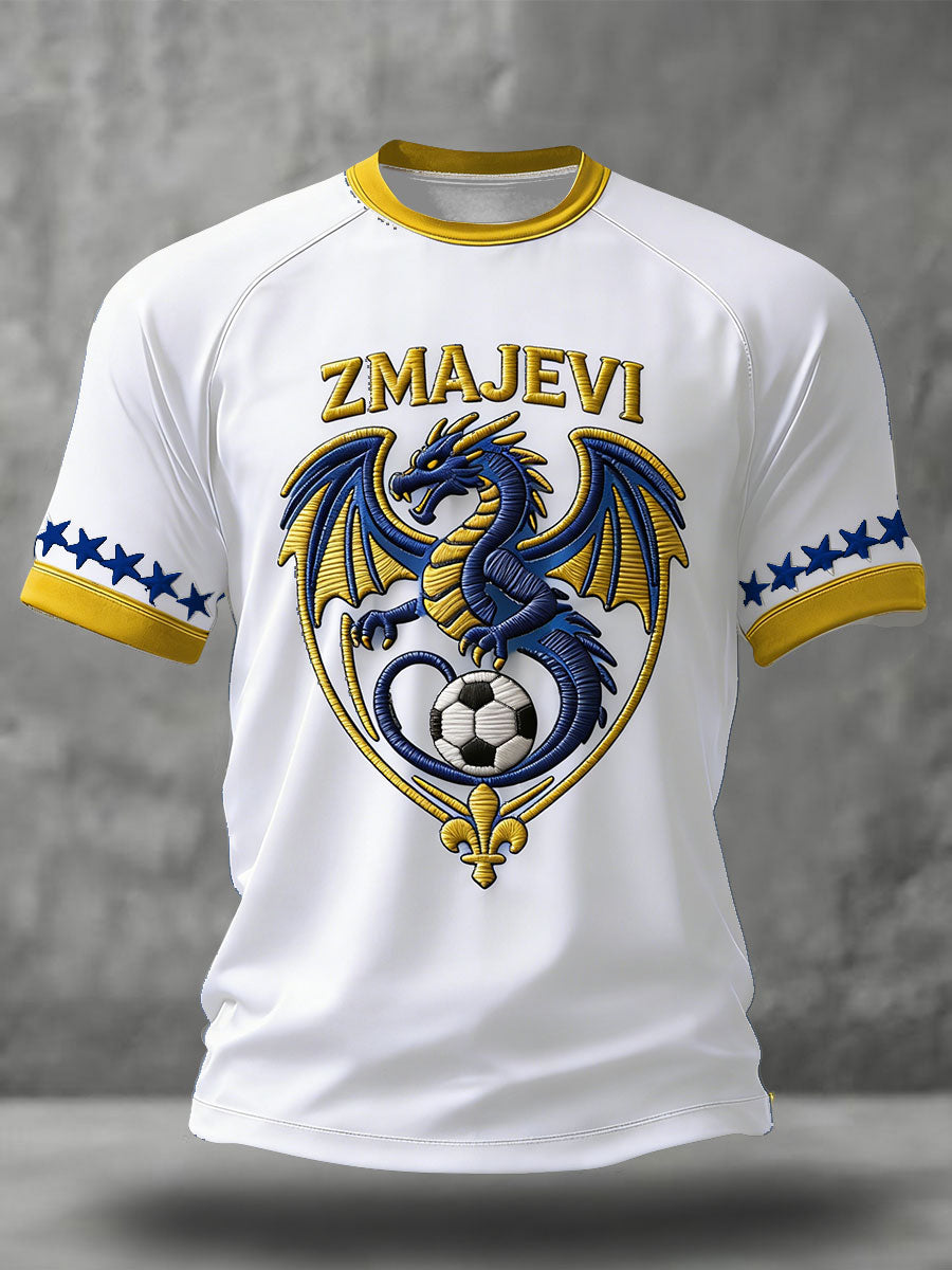 Pánské bosno zmajevi fotbalový milovník vytištěné tričko