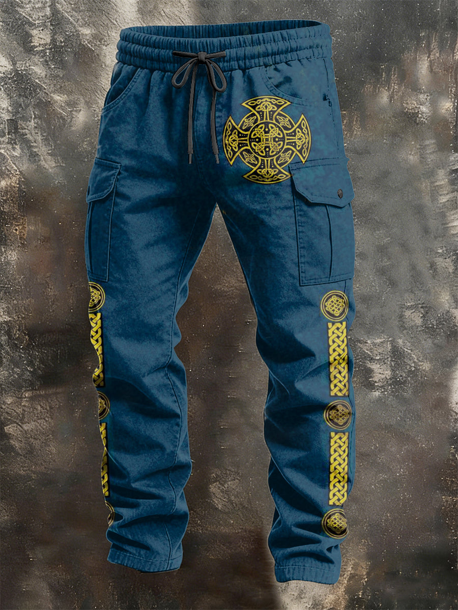 Pánské retro dovolená obchodní umění tisk neformální pracovní kalhoty