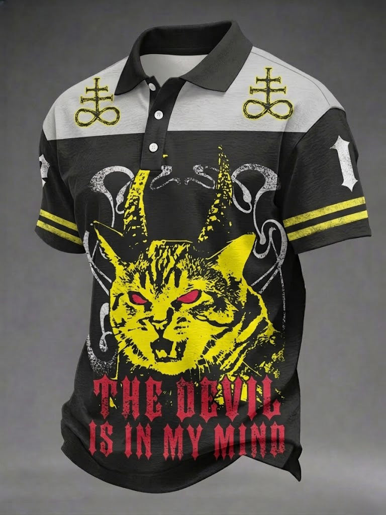 Men the devil is in my mind printed shirt