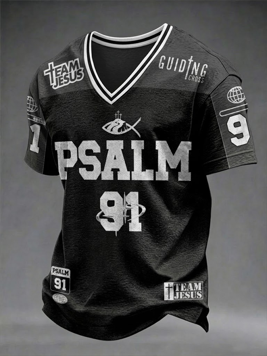 Pánské žalm 91 v krku tričko