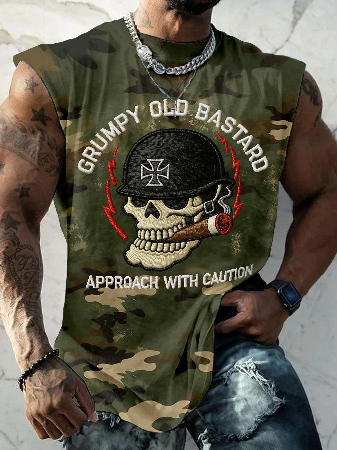 Pánské drsný starý bastard přístup s opatrností vesty
