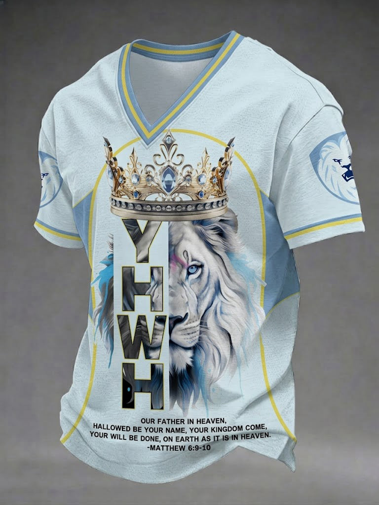 Pánské ježíši je král křesťanský vytištěný tshirt v krku