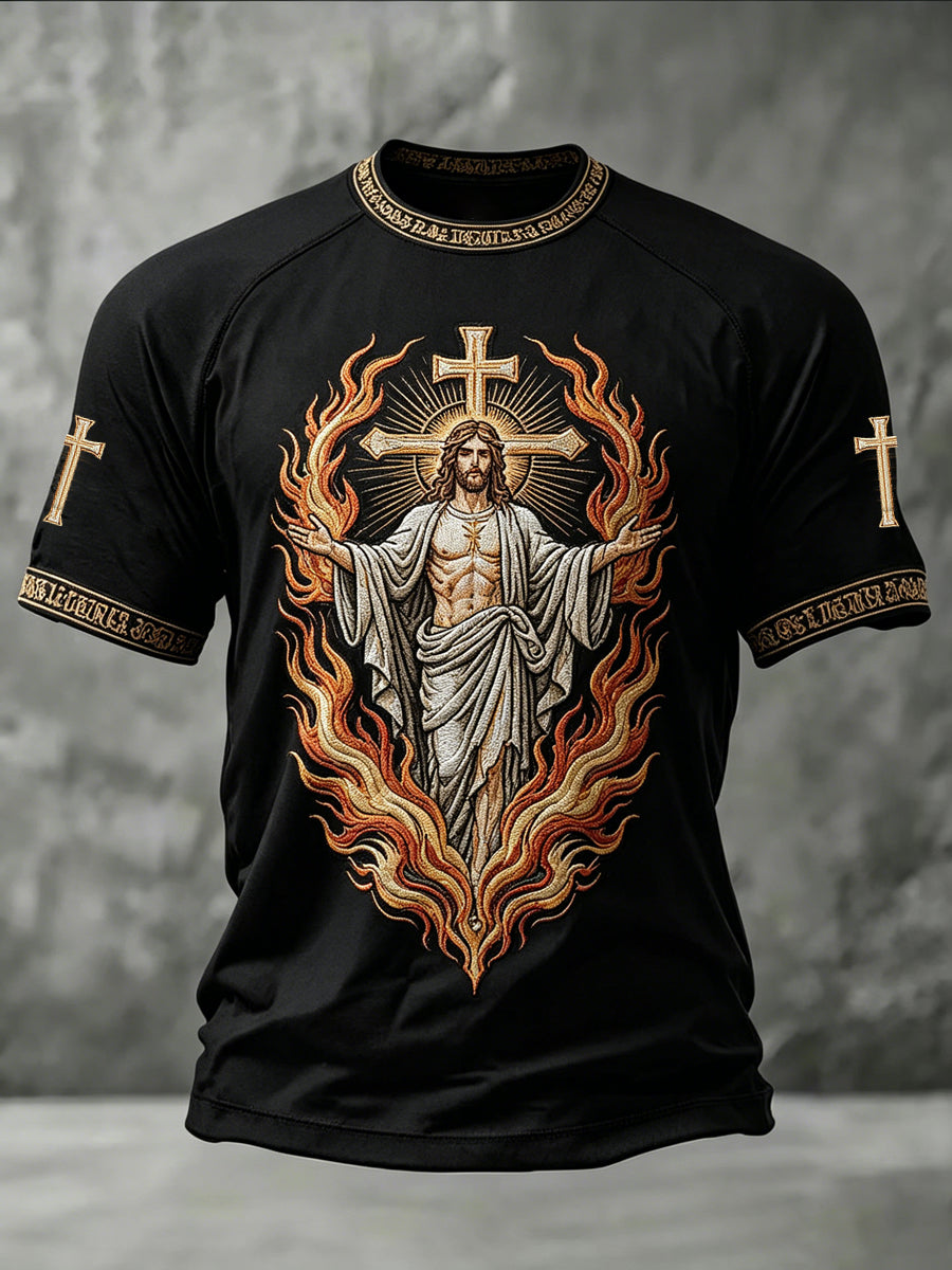 Pánské víra tištěné denní krátké rukávy tshirt