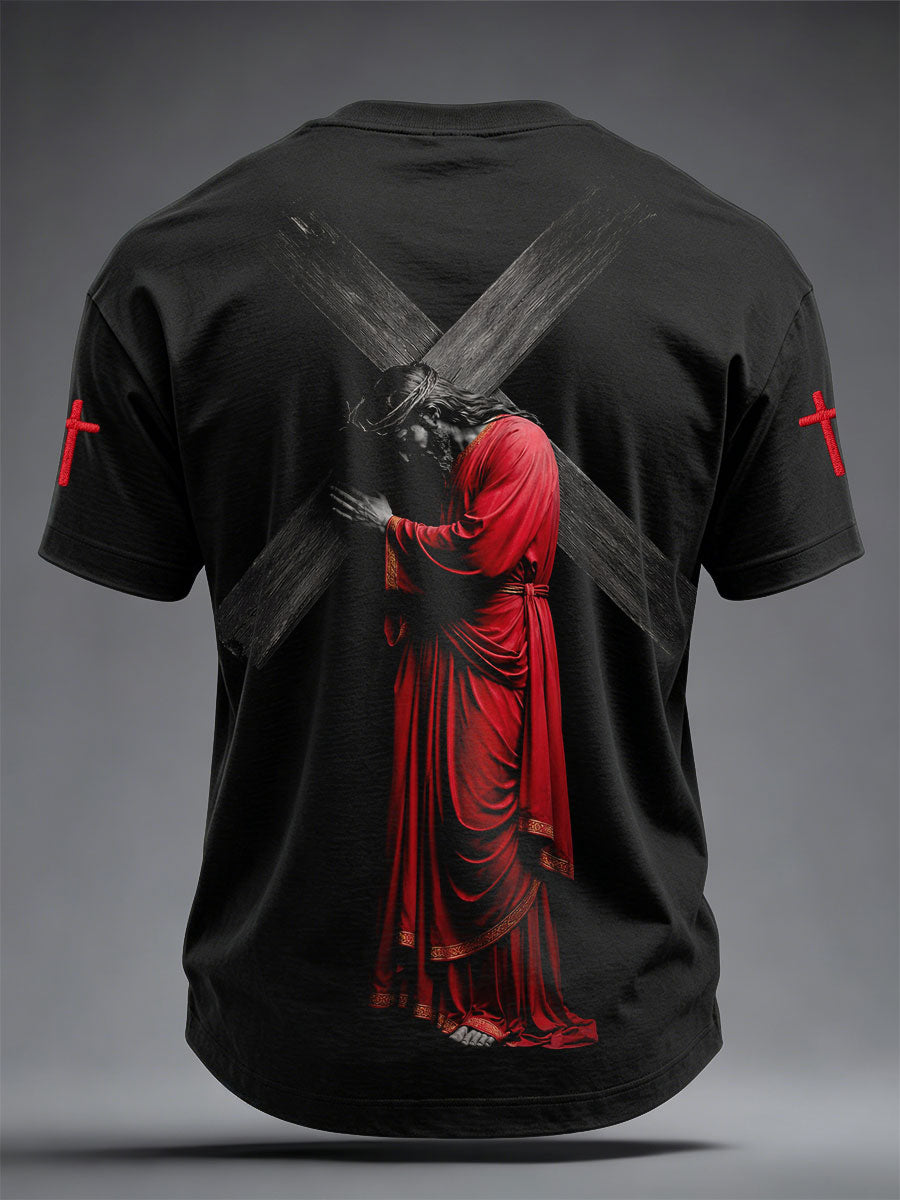 Pánské trička ježíšovo křížové tištěné tkošile