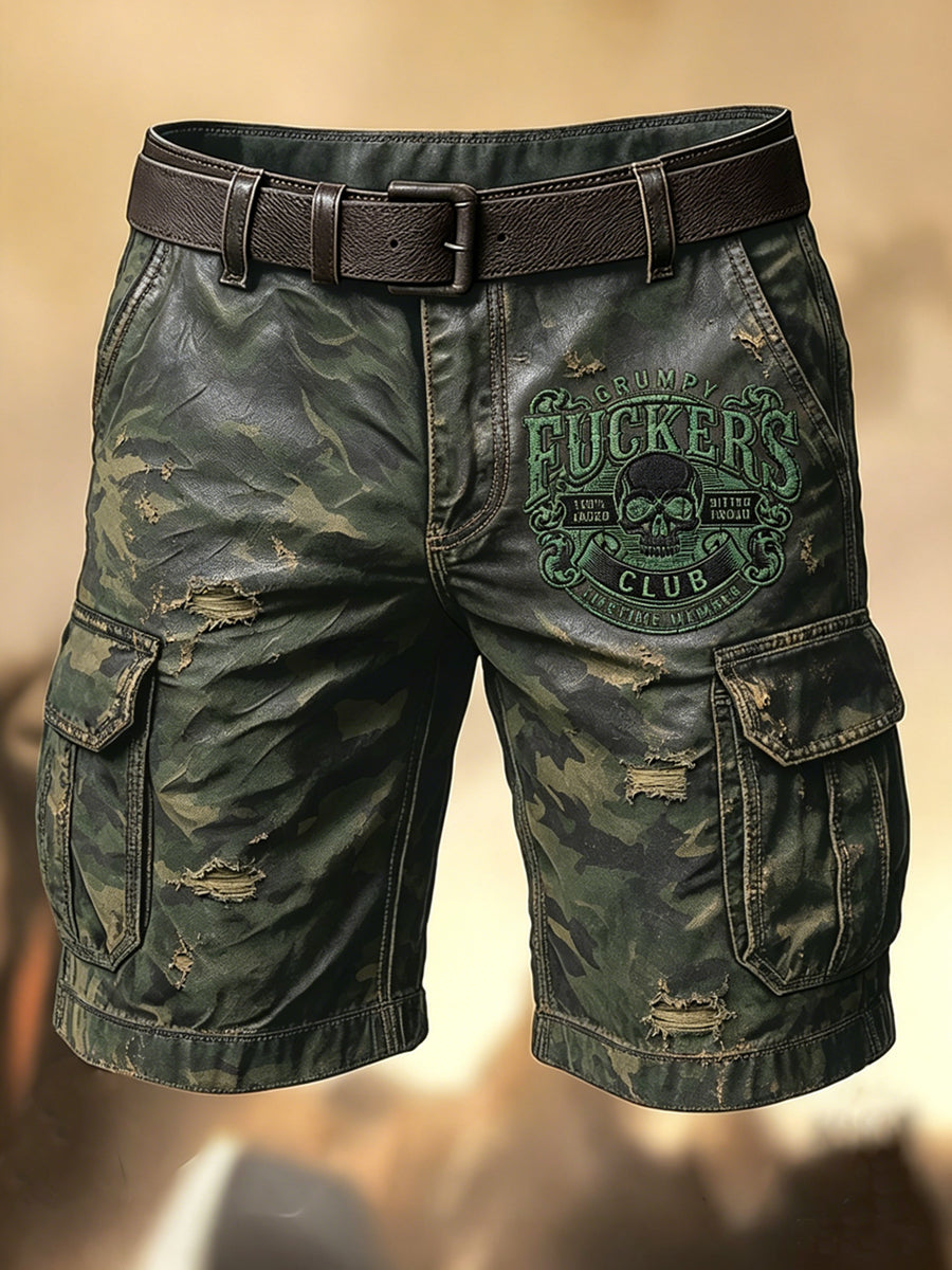Pánské retro dovolená business old fuckers club art print casual shorts