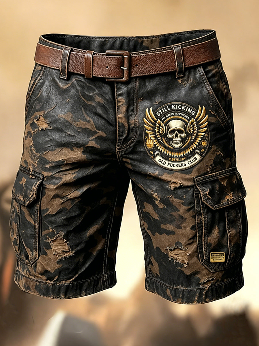 Pánské retro dovolená business old fuckers club art print casual shorts