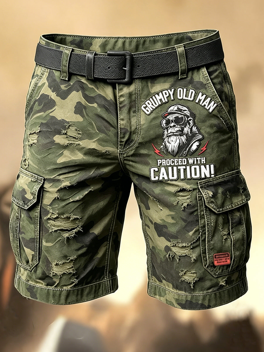 Pánské retro dovolená business old fuckers club art print casual shorts