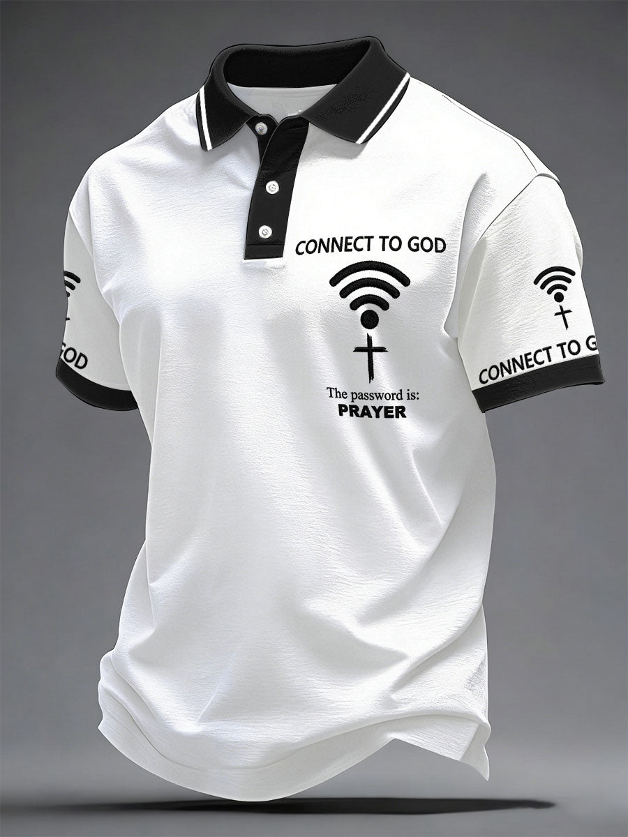 Mens "připojit se k bohu heslo je modlitba" print casual tshirt